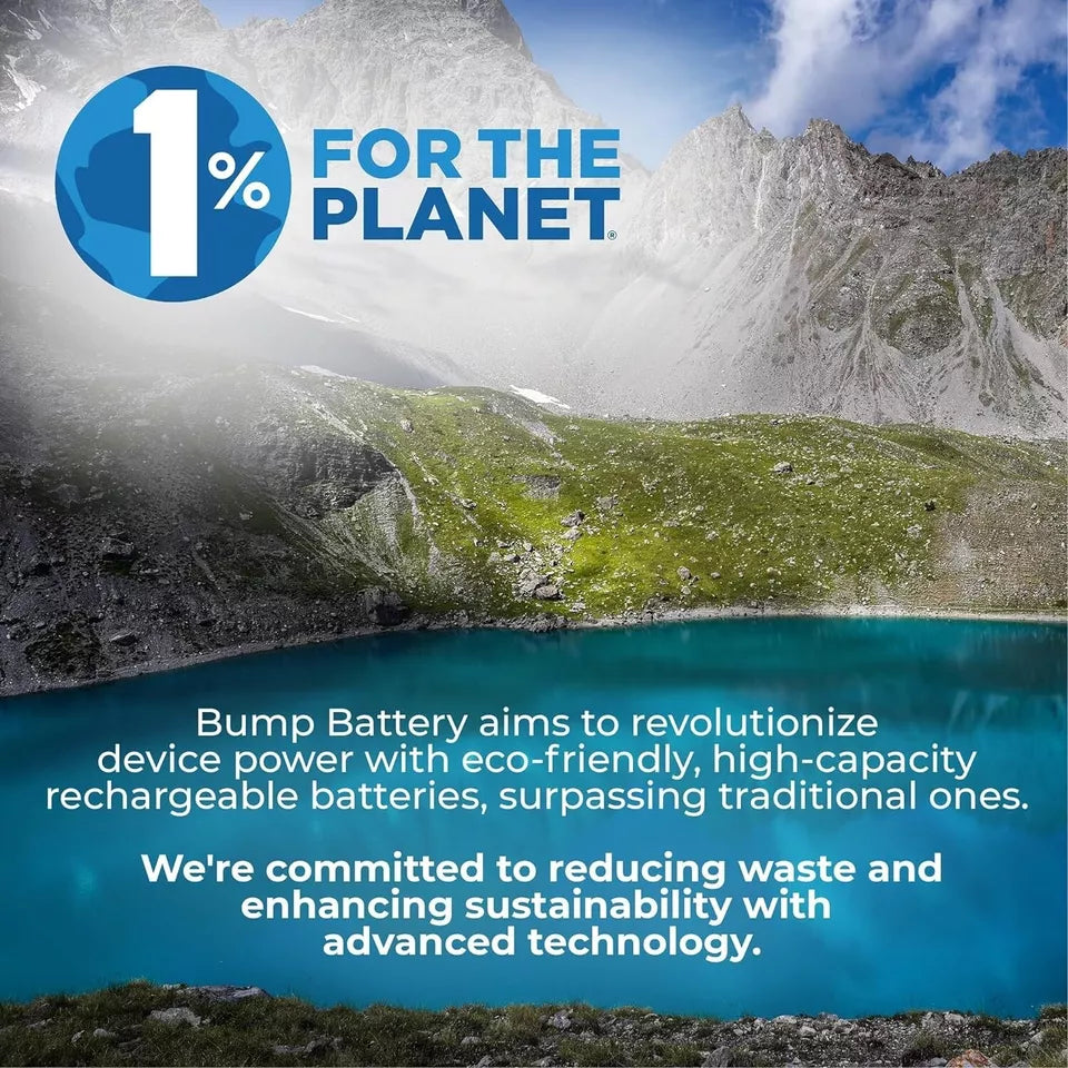 BUMP Lithium Ion Rechargeable Batteries 9 Volt 650mAh USB-C Type Cable - 4 Pack