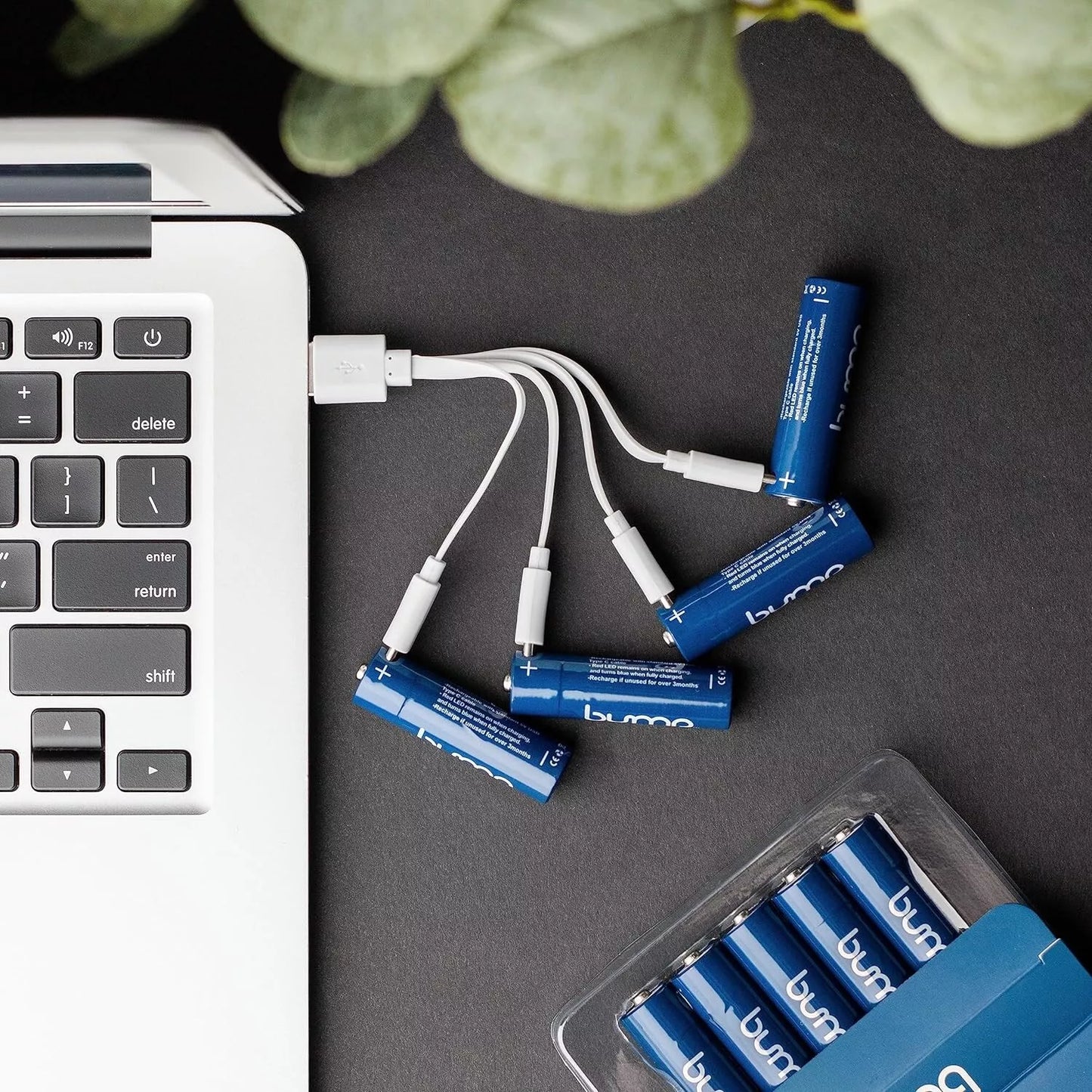 BUMP AA USB-C NiMH Rechargeable Batteries 1.2V 450mAh Type C Cable - 10 Pack